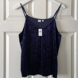 Navy blue velvet cami